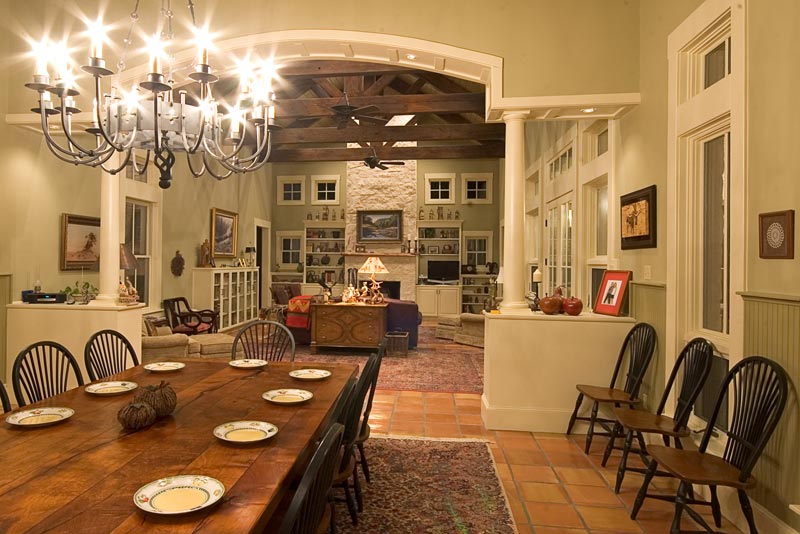 family room and dining