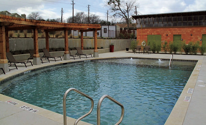 Pool viewed from fire pit area